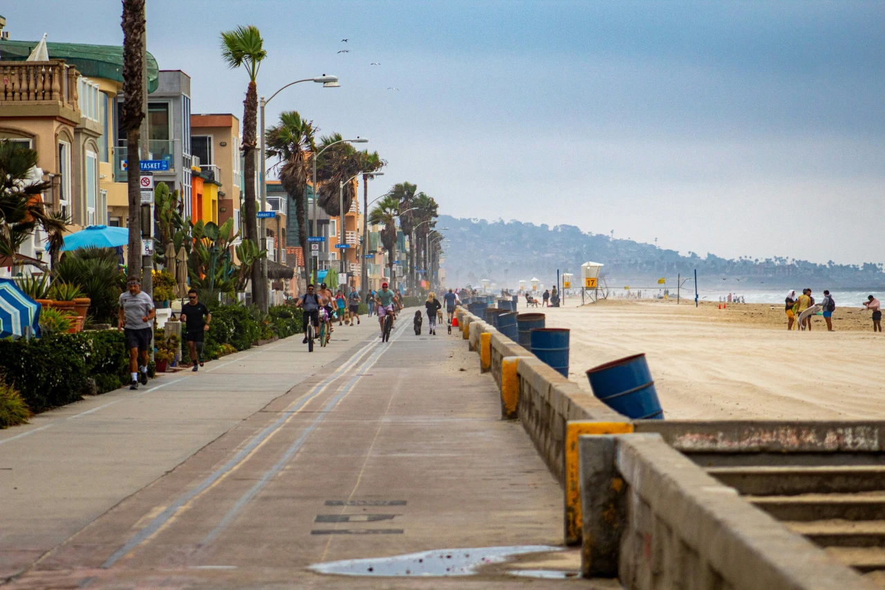 The popular Mission Beach area in San Diego, California