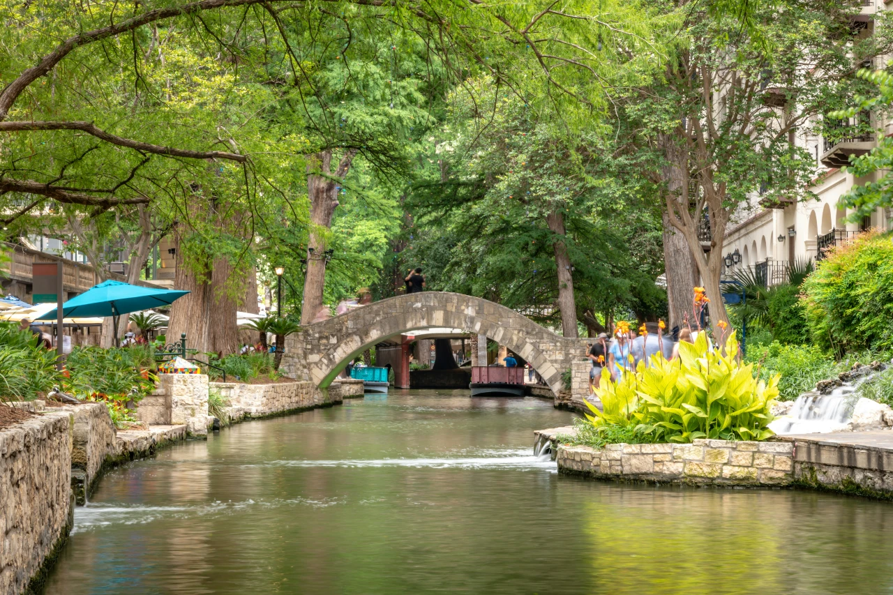 The famed River Walk in San Antonio, Texas
