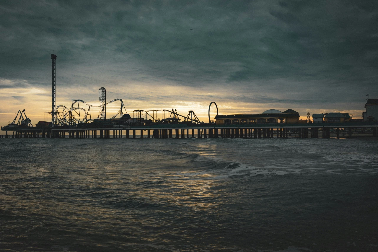The boardwalk in Galveston, Texas