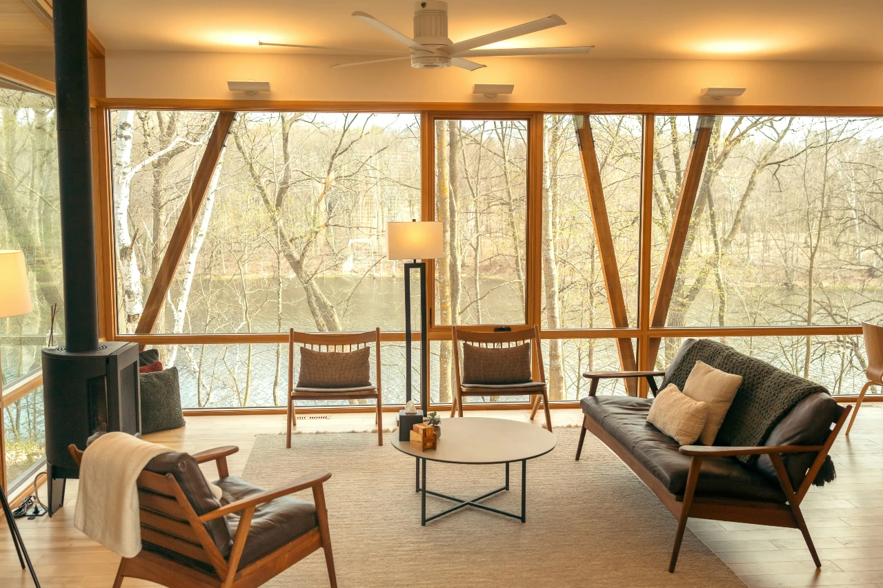 The interior of a beautiful Airbnb property