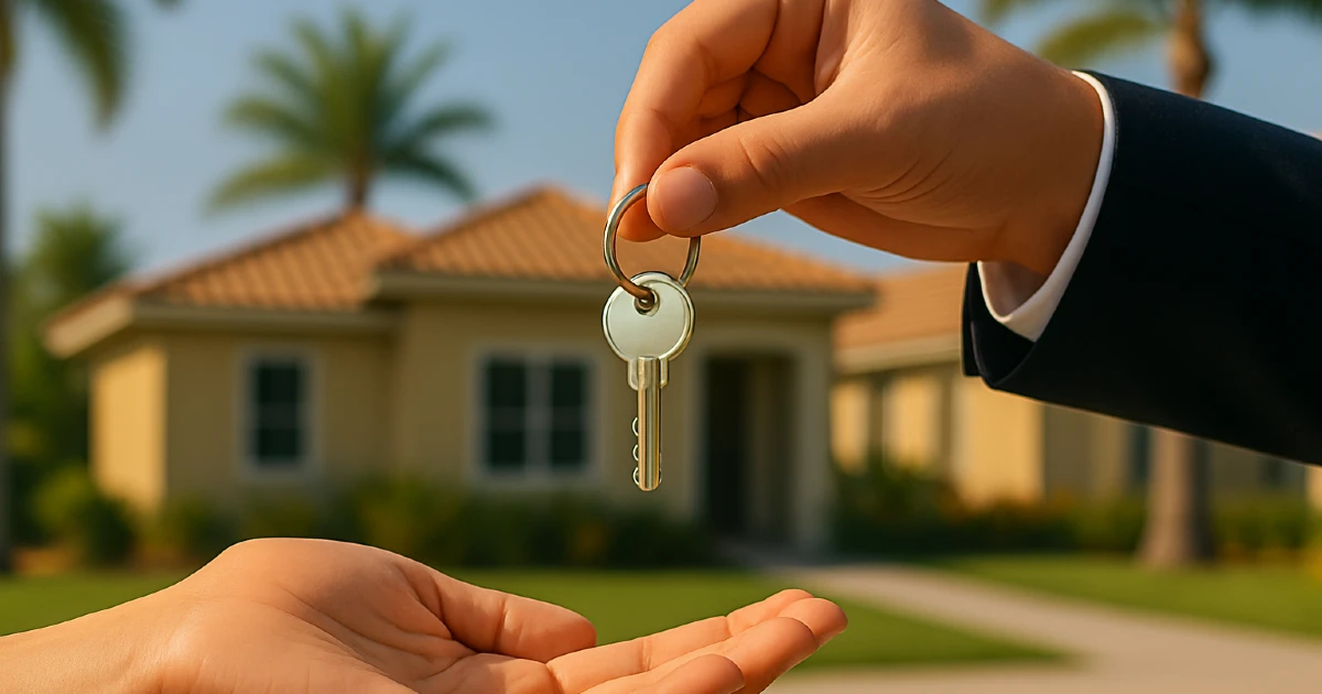 A landlord receives a key in California