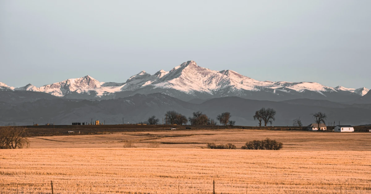 A mountainous Colorado scene with a home
