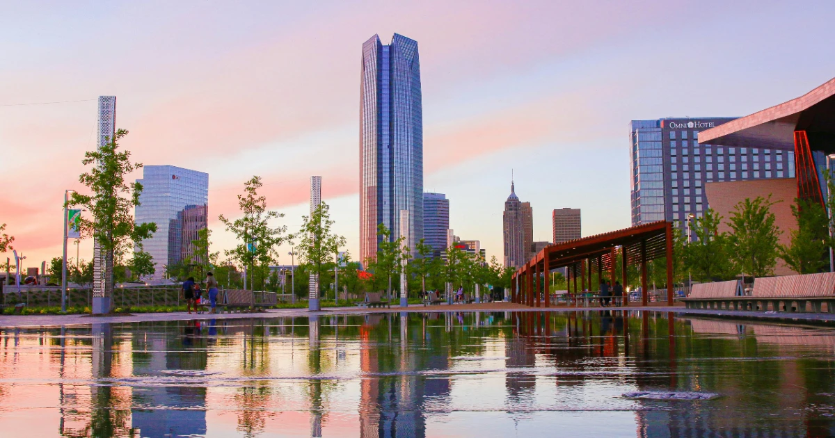 The skyline of Oklahoma City, OK