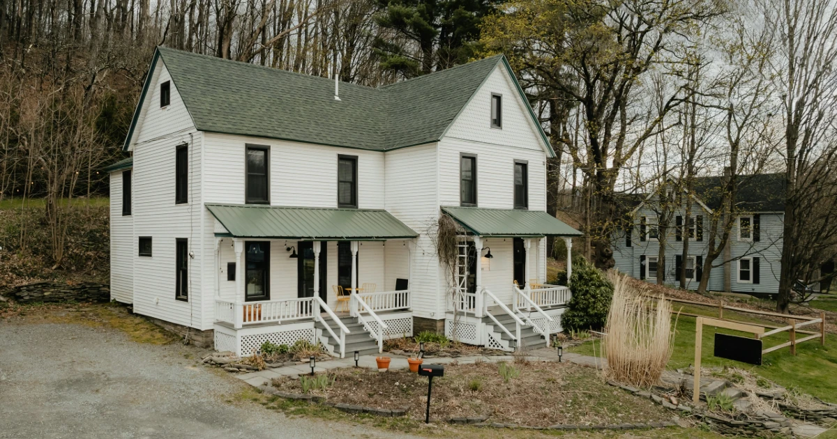 A duplex home, which is a multifamily rental property
