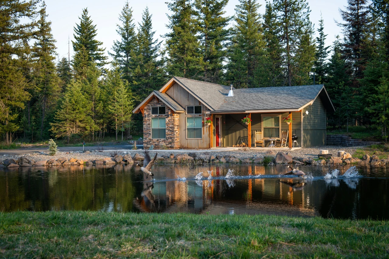 A beautiful rental home on a pond