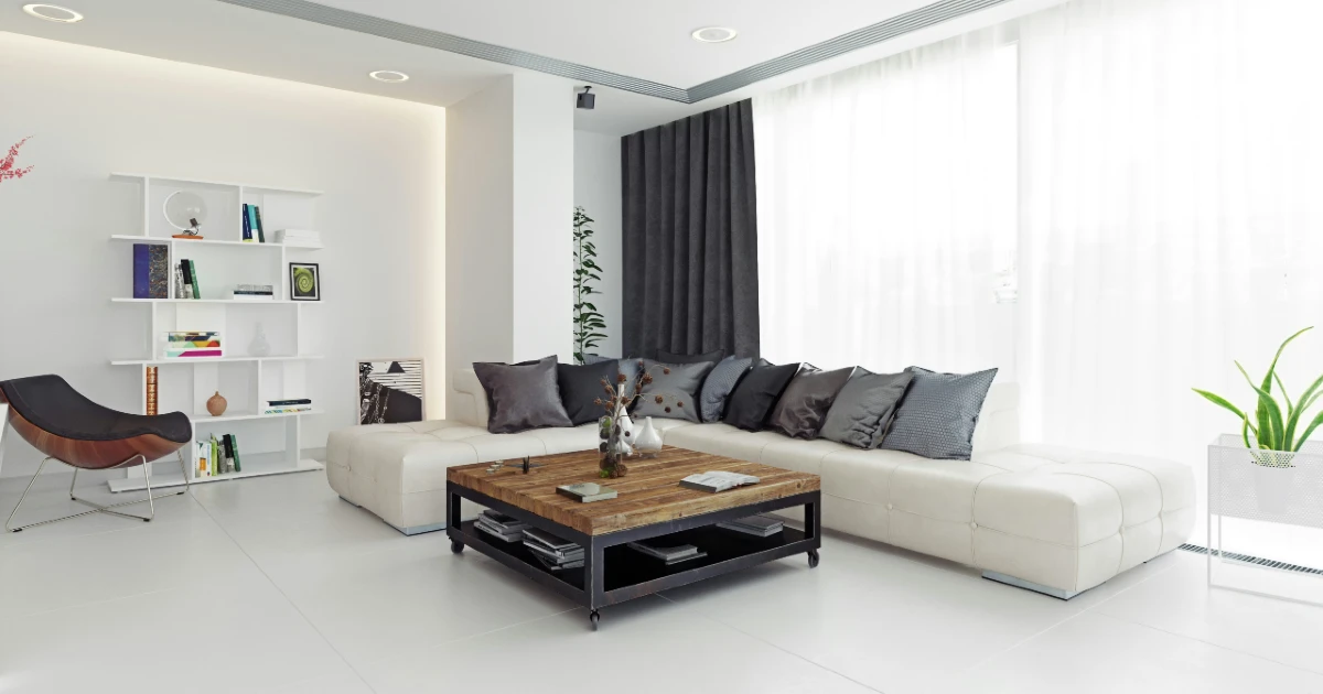 The interior of a furnished monthly rental