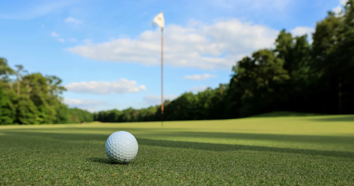 Image of a golf ball on a course