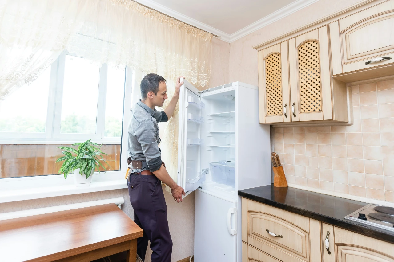 A leaking refrigerator can ruin floors and cabinets quickly in a rental property