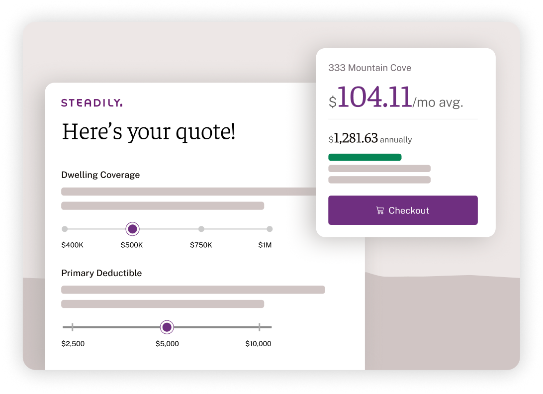 A quote link for Steadily's platform