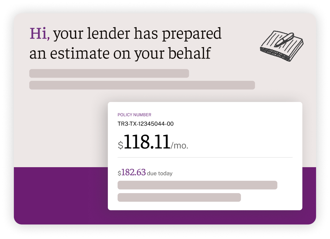 Lender prepared insurance estimate on borrower's behalf