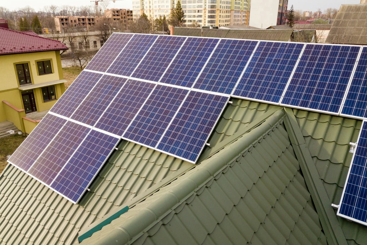 Solar panels on a house