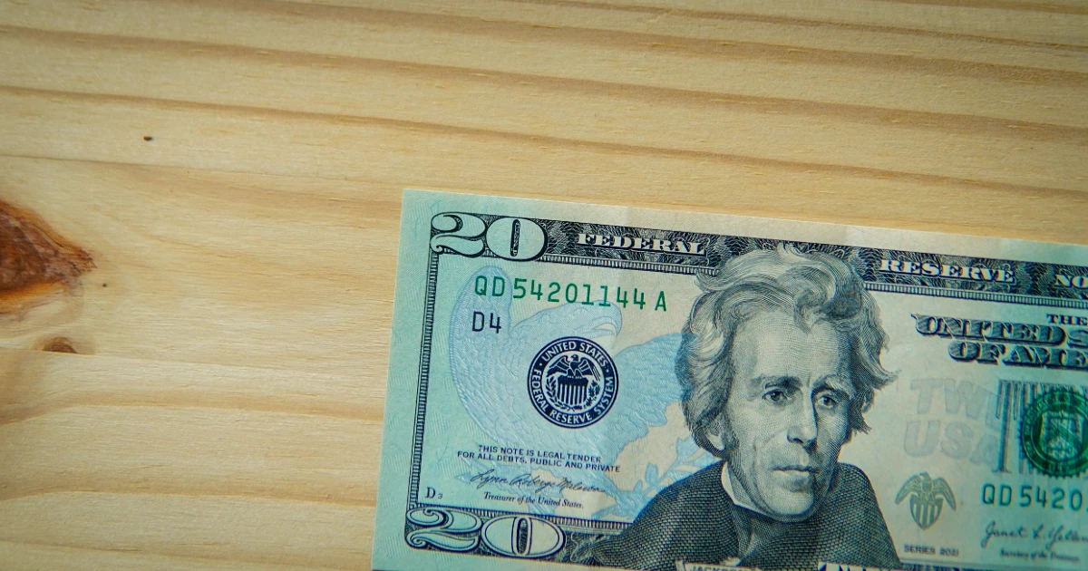 A 20 dollar bill to represent inflation