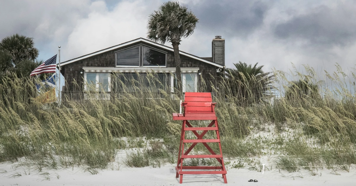 A house in a hurricane in Florida