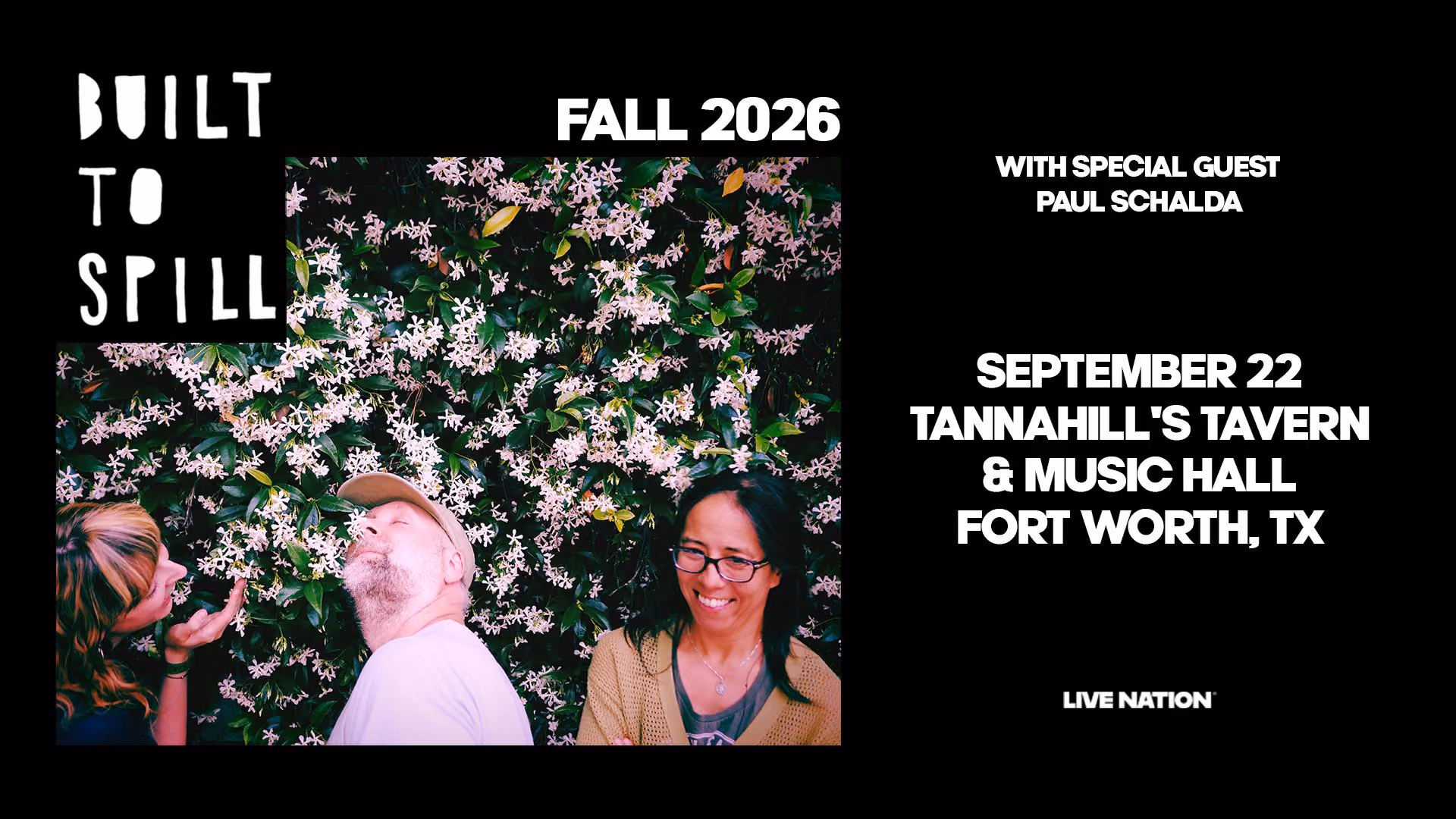 Built to Spill Fall 2026 Tour with Paul Schalda at Tannahill's Music Hall, Tuesday September 22