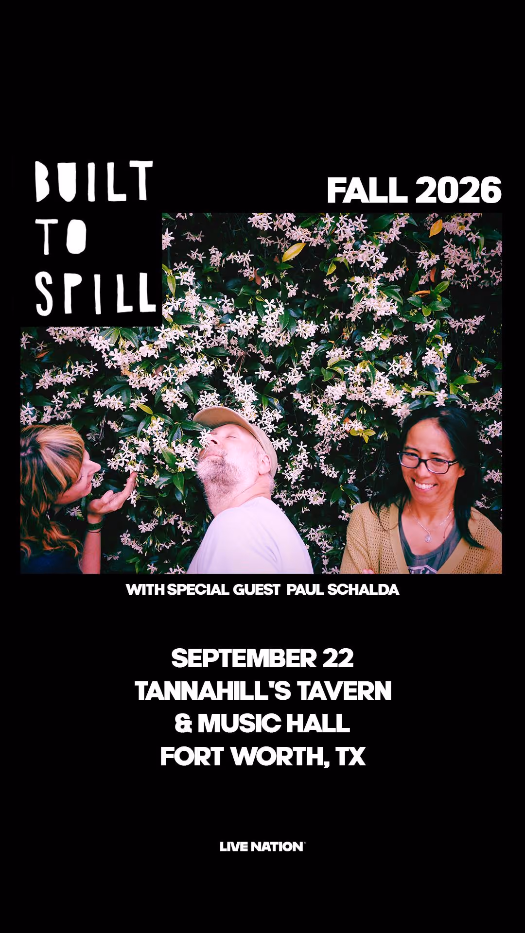 Built to Spill Fall 2026 Tour with Paul Schalda at Tannahill's Music Hall, Tuesday September 22