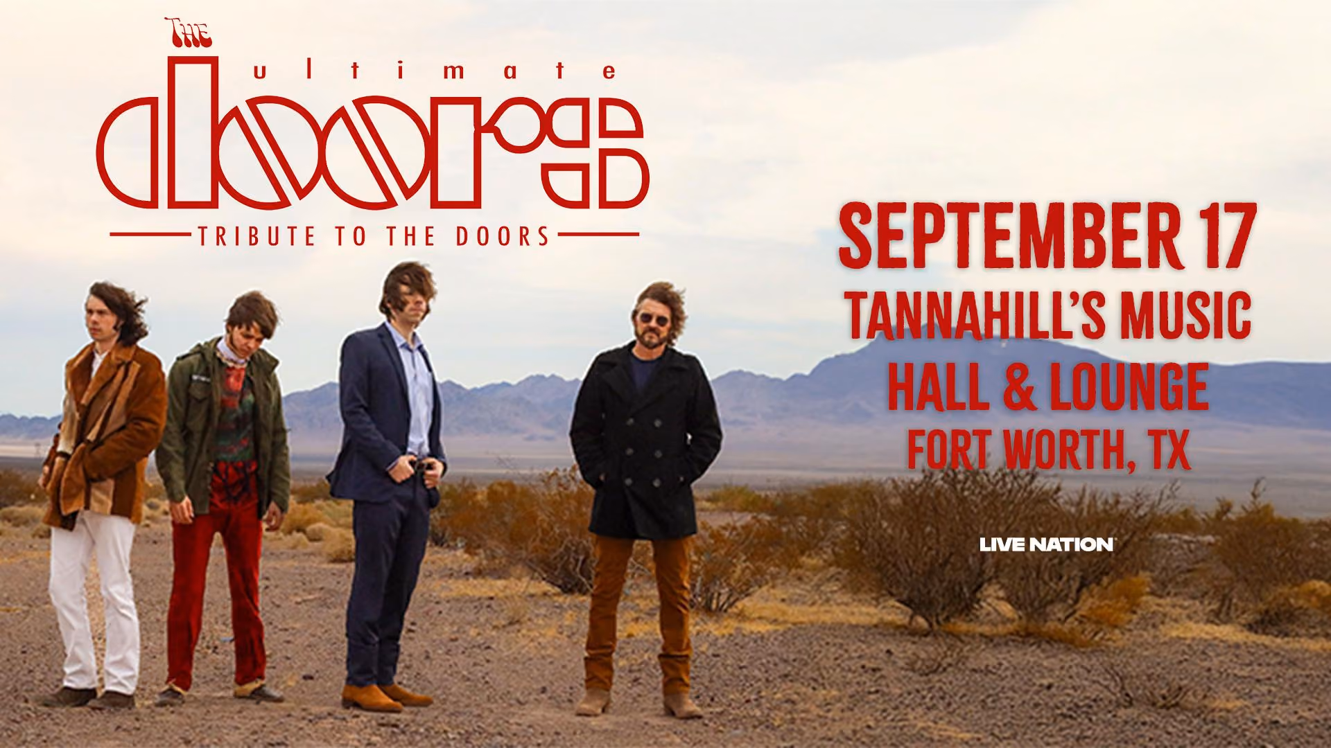 The Ultimate Doors, a tribute to The Doors, at Tannahill's Music Hall & Lounge, Thursday September 17