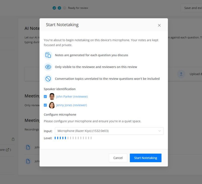 AI Notetaker for Performance Reviews & Check-ins | New Feature