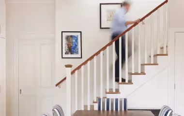 Staircase inside an art deco house