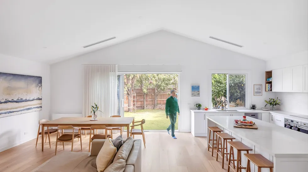 An open plan kitchen extension we designed and built for a home in Caulfield South.