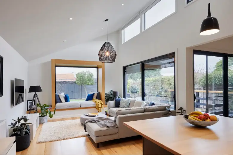 Modern living area in a home extension.