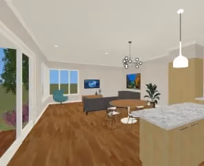 3D concept design for a single storey extension in Melbourne