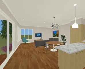 3D concept design for a single storey extension in Melbourne