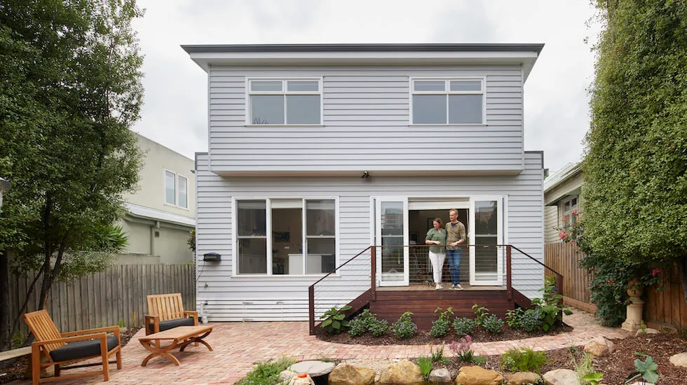 Completed double-storey home extension project designed with a builder and architect working together in Melbourne.
