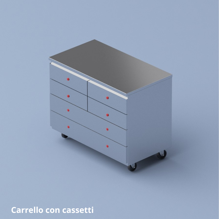 Carrello con cassetti