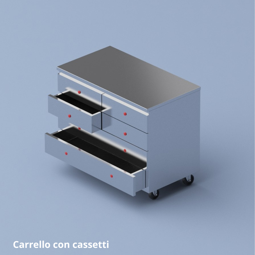 Carrello con cassetti
