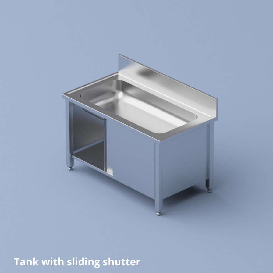 tank with sliding shutter