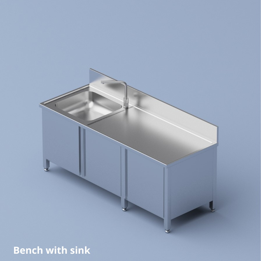 bench with sink