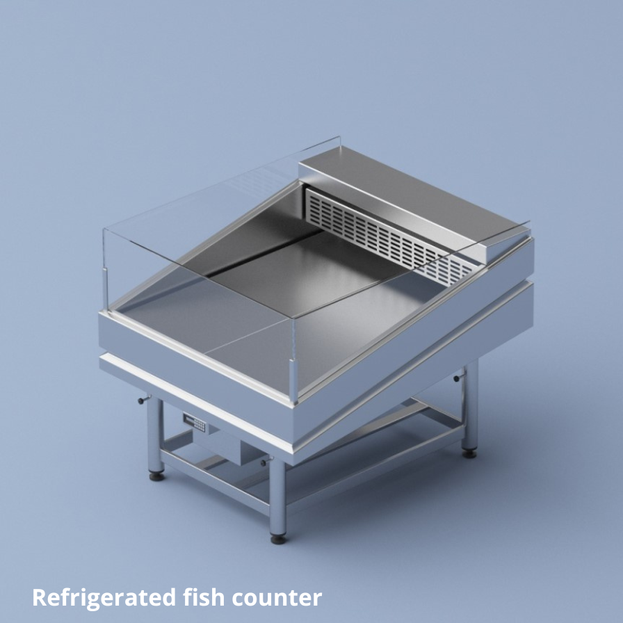 refrigerated fish counter