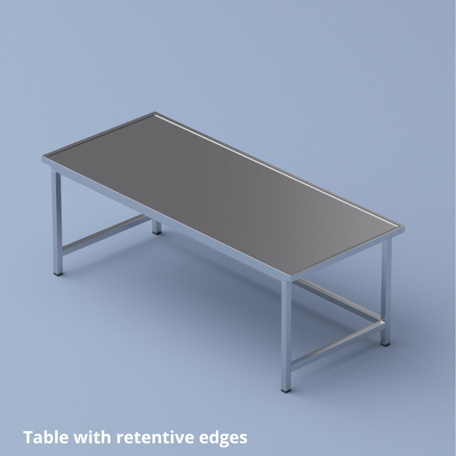 Table with retentive edges