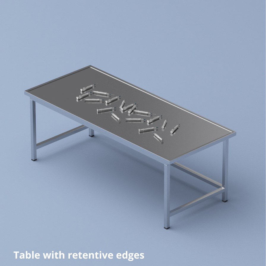 Table with retentive edges
