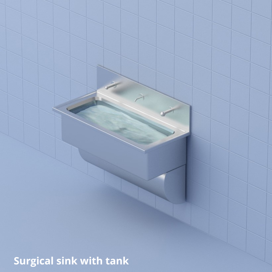 surgical sink with tank