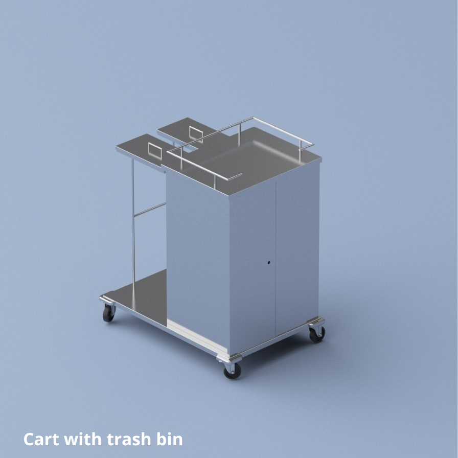 cart with trash bin