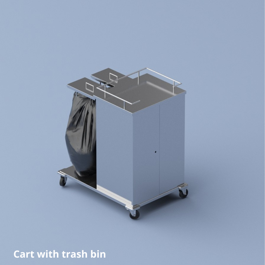 cart with trash bin