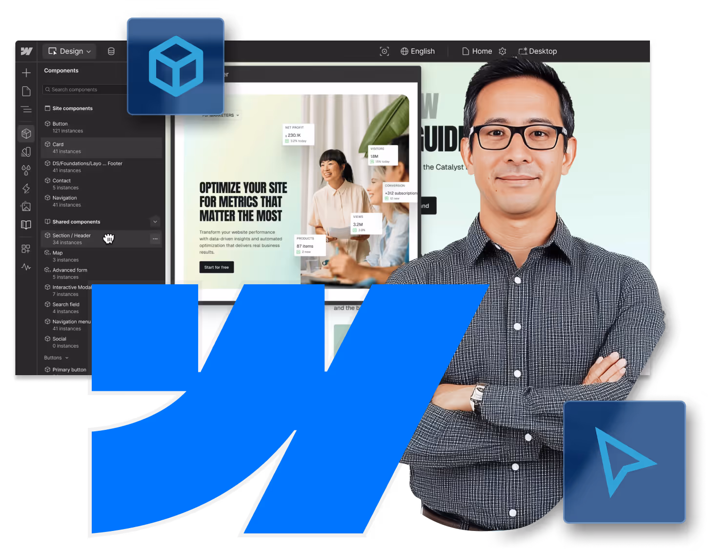 Webflow dashboard ilustration