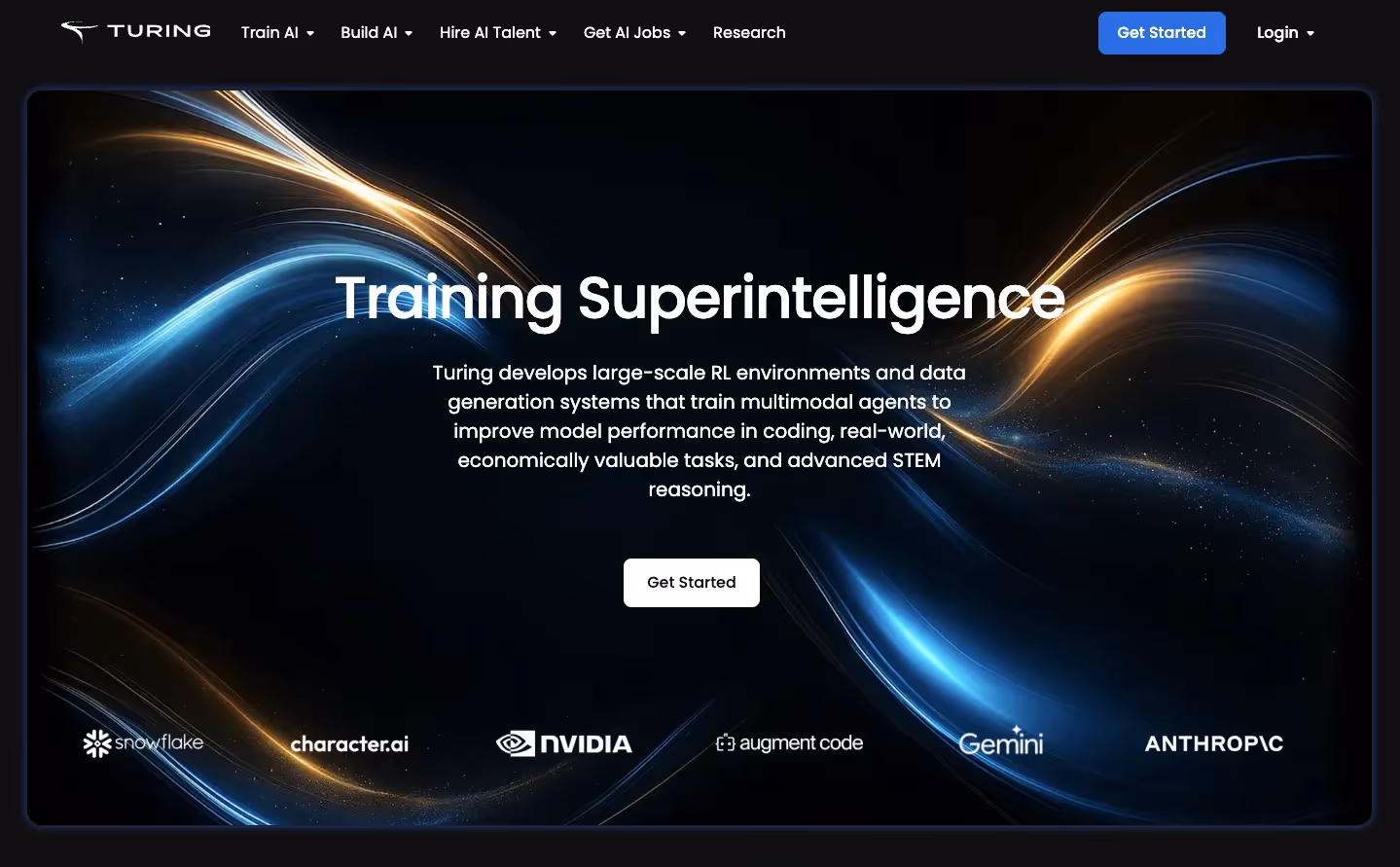 Turing's homepage screenshot