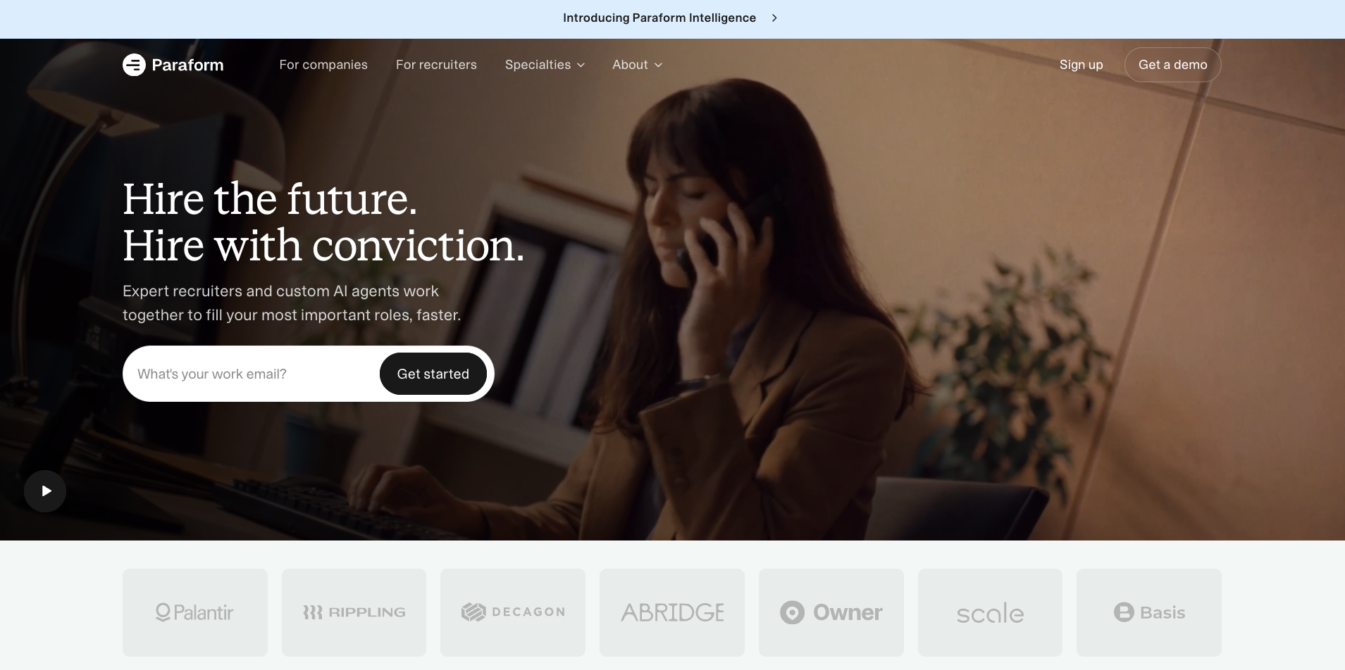 Paraform's homepage