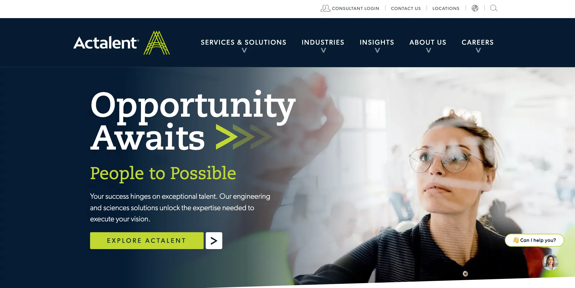 Actalent's homepage