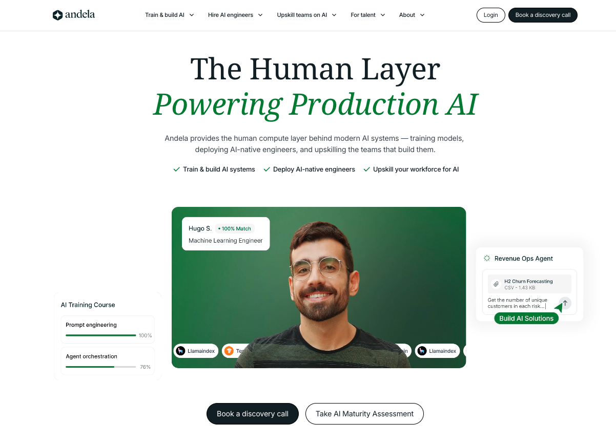 Andela's homepage