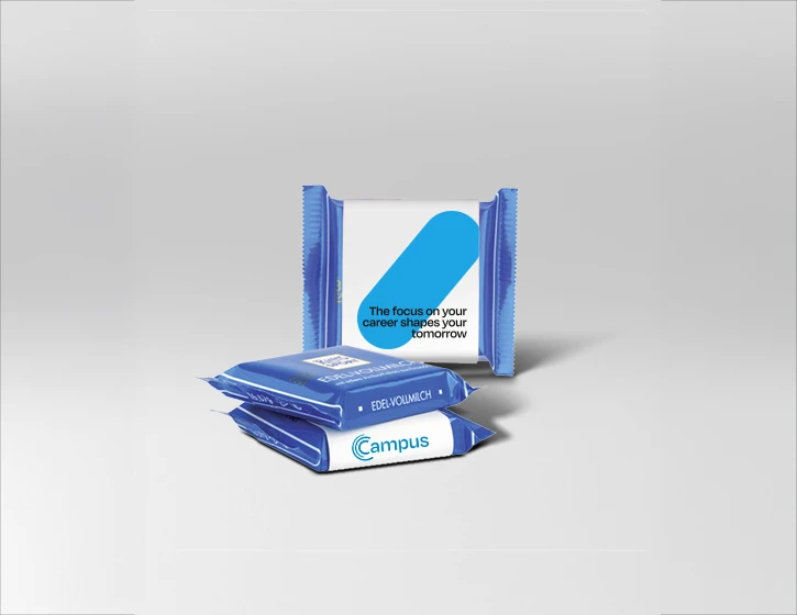 Drei Ritter Sport ähnliche Verpackungen mit individuellem Branding