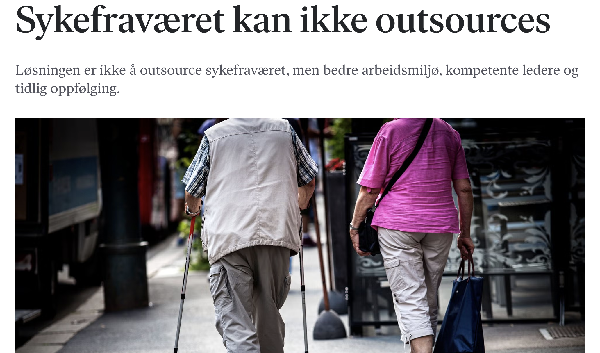 Sykefraværet kan ikke outsources