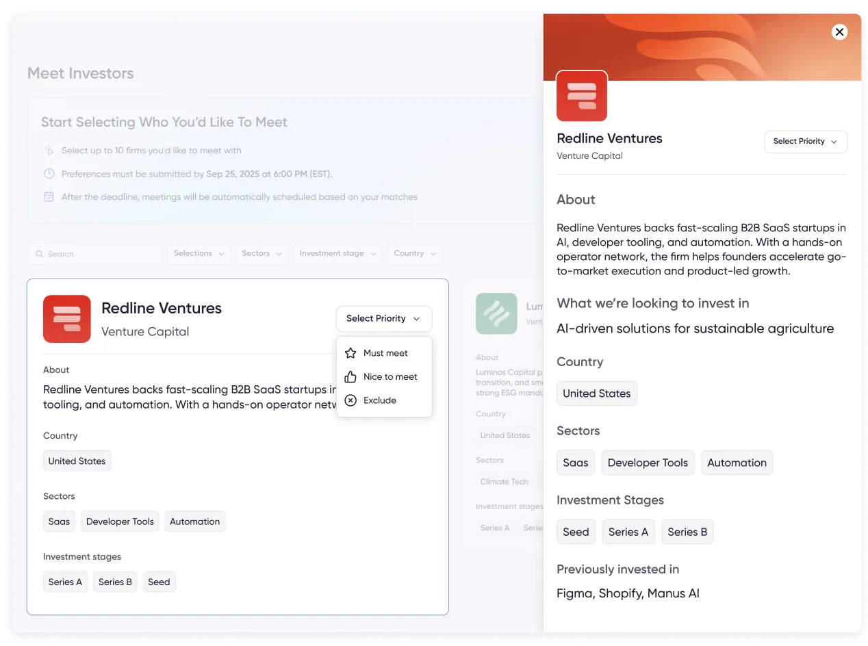 In-person hosted buyer lounge at a trade show where exhibitors meet qualified buyers in pre-scheduled 1:1 appointments.