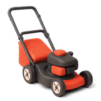 A red and black lawn mower