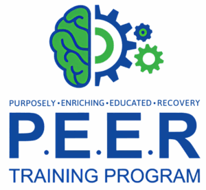 A illustration of a person hugging a silhouette of a blue person with scribbles inside their head