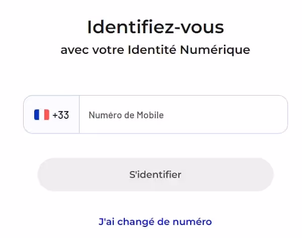 capture d'écran de la page "identifiez vous avec votre identité numérique"