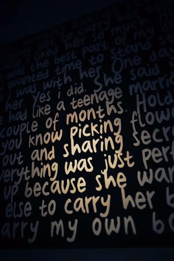 liste de mots anglais sur fond noir