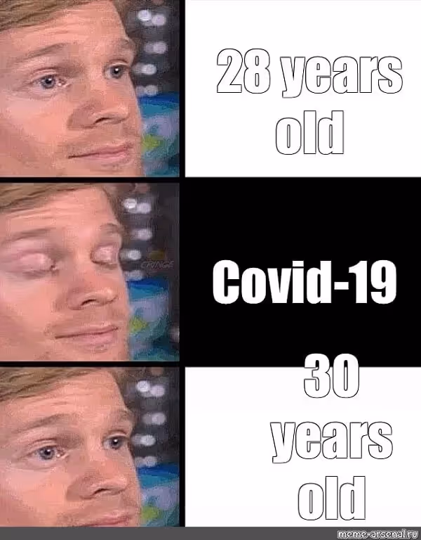 mème sur l'âge en anglais et sur le covid